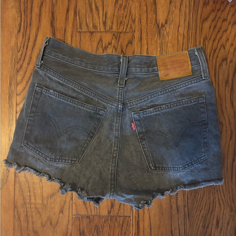 Levi's 501 Washed Black Denim Cutoff Shorts